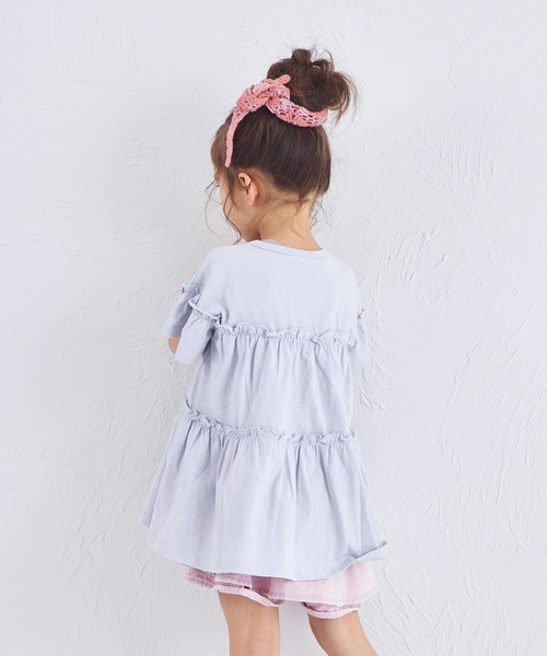 pairmanon(ペアマノン)の「【綿100%】メロー カットソー ティアード 半袖チュニック(Tシャツ/カットソー・キッズ・ベージュ/グリーン系その他/ブラック/ピンク系その他/テラコッタ/ブルー系その他/ブラック系その他/イエロー/ピンク・130/110/140/120/100/150/90)」の11枚目の写真