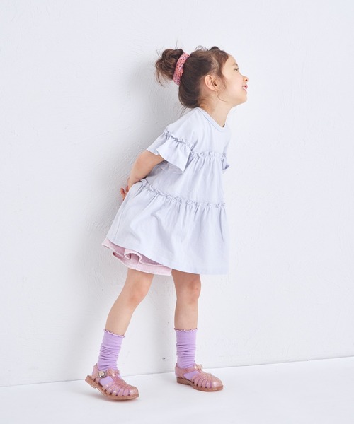 pairmanon(ペアマノン)の「【綿100%】メロー カットソー ティアード 半袖チュニック(Tシャツ/カットソー・キッズ・ベージュ/グリーン系その他/ブラック/ピンク系その他/テラコッタ/ブルー系その他/ブラック系その他/イエロー/ピンク・130/110/140/120/100/150/90)」の12枚目の写真