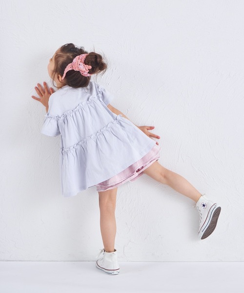 pairmanon(ペアマノン)の「【綿100%】メロー カットソー ティアード 半袖チュニック(Tシャツ/カットソー・キッズ・ベージュ/グリーン系その他/ブラック/ピンク系その他/テラコッタ/ブルー系その他/ブラック系その他/イエロー/ピンク・130/110/140/120/100/150/90)」の13枚目の写真