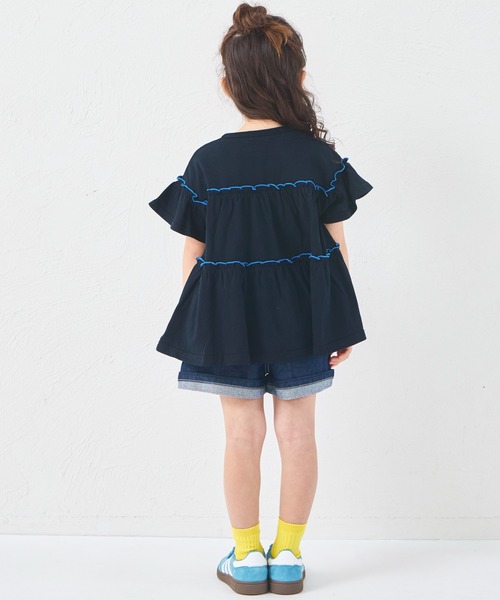 pairmanon(ペアマノン)の「【綿100%】メロー カットソー ティアード 半袖チュニック(Tシャツ/カットソー・キッズ・ベージュ/グリーン系その他/ブラック/ピンク系その他/テラコッタ/ブルー系その他/ブラック系その他/イエロー/ピンク・130/110/140/120/100/150/90)」の18枚目の写真