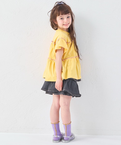 pairmanon(ペアマノン)の「【綿100%】メロー カットソー ティアード 半袖チュニック(Tシャツ/カットソー・キッズ・ベージュ/グリーン系その他/ブラック/ピンク系その他/テラコッタ/ブルー系その他/ブラック系その他/イエロー/ピンク・130/110/140/120/100/150/90)」の21枚目の写真