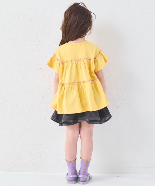 pairmanon(ペアマノン)の「【綿100%】メロー カットソー ティアード 半袖チュニック(Tシャツ/カットソー・キッズ・ベージュ/グリーン系その他/ブラック/ピンク系その他/テラコッタ/ブルー系その他/ブラック系その他/イエロー/ピンク・130/110/140/120/100/150/90)」の22枚目の写真