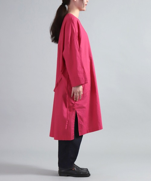 OMNIGOD（オムニゴッド）の「[OMNIGOD womens / オムニゴッド] 綿麻キャンバスクルーネックワンピース（ワンピース・レディース・ブルー/ピンク/グリーン・FREE）」の14枚目の写真