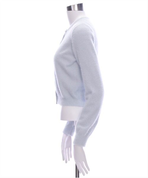 CLEAR BASIC（クリアベーシック）の「ラメフェザーパールボタンニットカーディガン[キラキラ オフィスカジュアル 着回し抜群]（カーディガン/ボレロ・レディース・ライトグレー/オフホワイト/サックスブルー/ピンク/ラベンダー・F）」の14枚目の写真