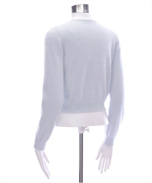 CLEAR BASIC（クリアベーシック）の「ラメフェザーパールボタンニットカーディガン[キラキラ オフィスカジュアル 着回し抜群]（カーディガン/ボレロ・レディース・ライトグレー/オフホワイト/サックスブルー/ピンク/ラベンダー・F）」の15枚目の写真