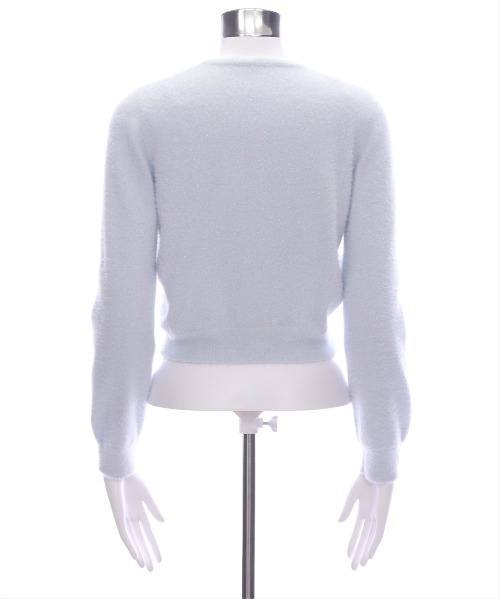 CLEAR BASIC（クリアベーシック）の「ラメフェザーパールボタンニットカーディガン[キラキラ オフィスカジュアル 着回し抜群]（カーディガン/ボレロ・レディース・ライトグレー/オフホワイト/サックスブルー/ピンク/ラベンダー・F）」の16枚目の写真