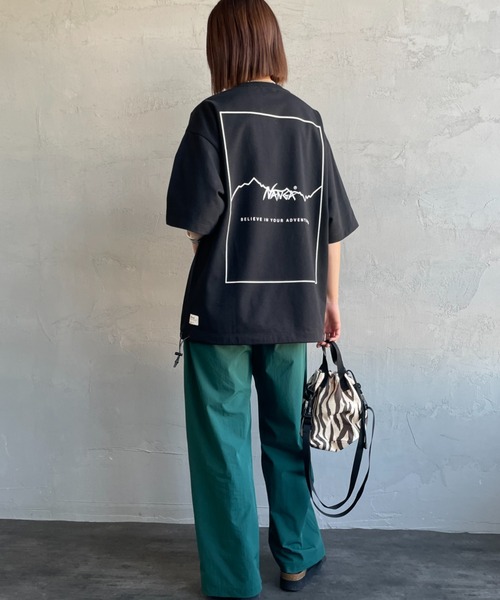 NANGA/ナンガ別注ブランドロゴバックプリント ドローコードTシャツ NANGA tシャツ 「NANGA/ナンガ」 別注 ブランドロゴ バック