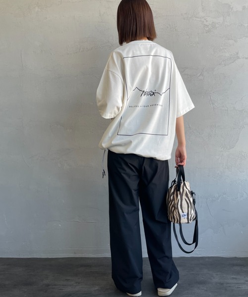 NANGA/ナンガ別注ブランドロゴバックプリント ドローコードTシャツ NANGA/ナンガ] 別注 ブランドロゴ バックプリント ドローコードT
