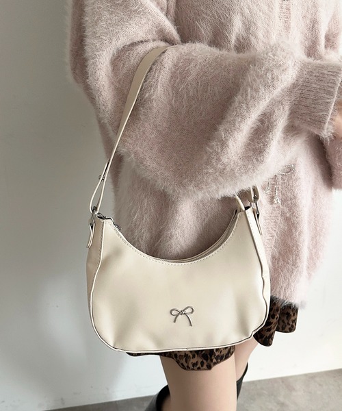 apres jour（アプレジュール）の「【apres jour×ARIAZ】リボンムーンバッグ（ハンドバッグ・レディース・ブラック/ホワイト/ピンク系その他・FREE）」の4枚目の写真