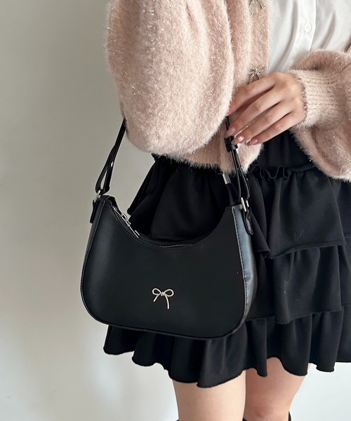 apres jour（アプレジュール）の「【apres jour×ARIAZ】リボンムーンバッグ（ハンドバッグ・レディース・ブラック/ホワイト/ピンク系その他・FREE）」の5枚目の写真