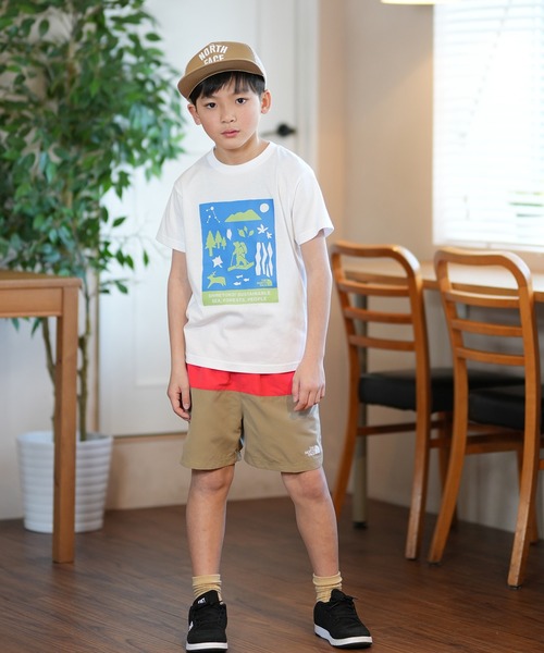 THE NORTH FACE（ザノースフェイス）の「THE NORTH FACE/ザ・ノース・フェイス S/S SHIRETOKO T キッズ Tシャツ NTJ32534ST（Tシャツ/カットソー・キッズ・ダークグリーン/ホワイト・130cm/140cm/150cm/160cm）」の4枚目の写真