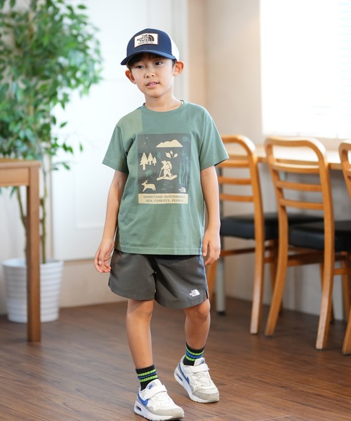 THE NORTH FACE（ザノースフェイス）の「THE NORTH FACE/ザ・ノース・フェイス S/S SHIRETOKO T キッズ Tシャツ NTJ32534ST（Tシャツ/カットソー・キッズ・ダークグリーン/ホワイト・130cm/140cm/150cm/160cm）」の10枚目の写真
