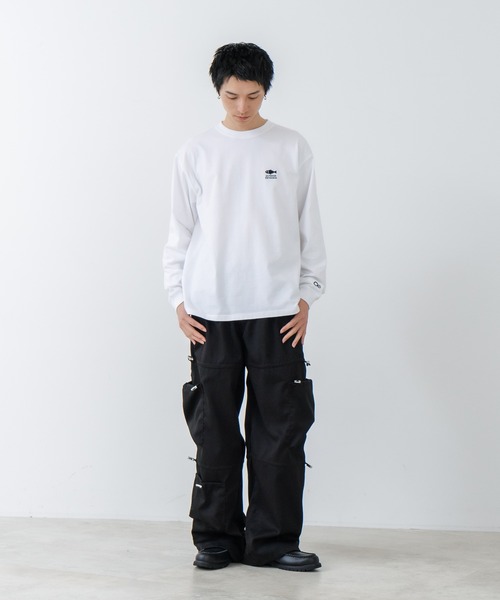 OUTDOOR EXCHANGE(アウトドアエクスチェンジ)の「【OUTDOOR EXCHANGE/アウトドアエクスチェンジ】アニマルバックプリントクルーネックロンT オーバーサイズ(Tシャツ/カットソー・メンズ・スミクロ/ホワイト・MEDIUM/LARGE)」の10枚目の写真