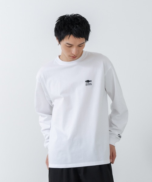 OUTDOOR EXCHANGE(アウトドアエクスチェンジ)の「【OUTDOOR EXCHANGE/アウトドアエクスチェンジ】アニマルバックプリントクルーネックロンT オーバーサイズ(Tシャツ/カットソー・メンズ・スミクロ/ホワイト・MEDIUM/LARGE)」の12枚目の写真