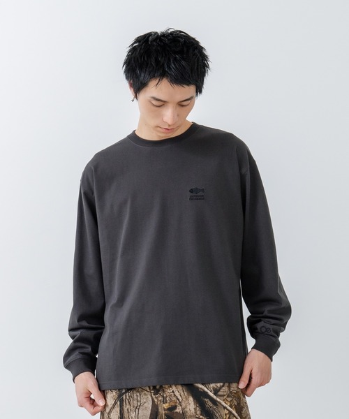 OUTDOOR EXCHANGE(アウトドアエクスチェンジ)の「【OUTDOOR EXCHANGE/アウトドアエクスチェンジ】アニマルバックプリントクルーネックロンT オーバーサイズ(Tシャツ/カットソー・メンズ・スミクロ/ホワイト・MEDIUM/LARGE)」の4枚目の写真