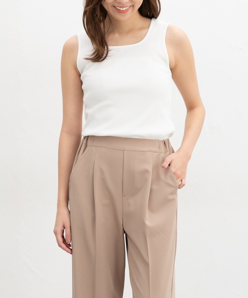 Honeys(ハニーズ)の「【UVカット】前後2wayタンクトップ(タンクトップ・レディース・イエロー/スミクロ/ベージュ/ブルー/アイボリー/ホワイト×ブラック/ブラック/モカ・L/LL/M/S)」の11枚目の写真