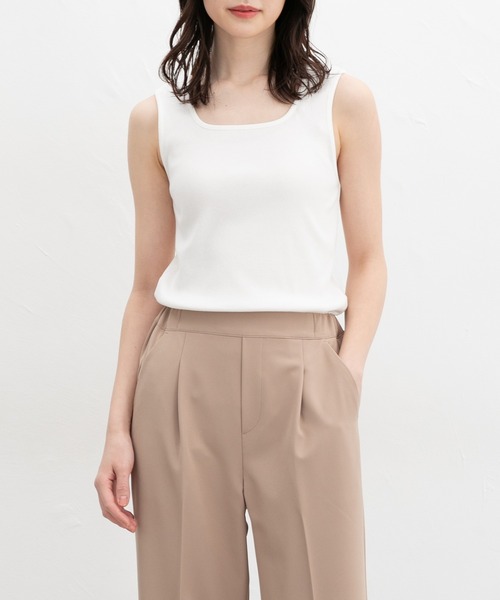 Honeys(ハニーズ)の「【UVカット】前後2wayタンクトップ(タンクトップ・レディース・イエロー/スミクロ/ベージュ/ブルー/アイボリー/ホワイト×ブラック/ブラック/モカ・L/LL/M/S)」の12枚目の写真