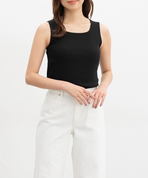 Honeys(ハニーズ)の「【UVカット】前後2wayタンクトップ(タンクトップ・レディース・イエロー/スミクロ/ベージュ/ブルー/アイボリー/ホワイト×ブラック/ブラック/モカ・L/LL/M/S)」の22枚目の写真