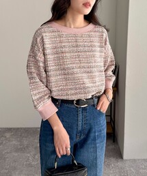 2WAYツイードプルオーバーカットソー