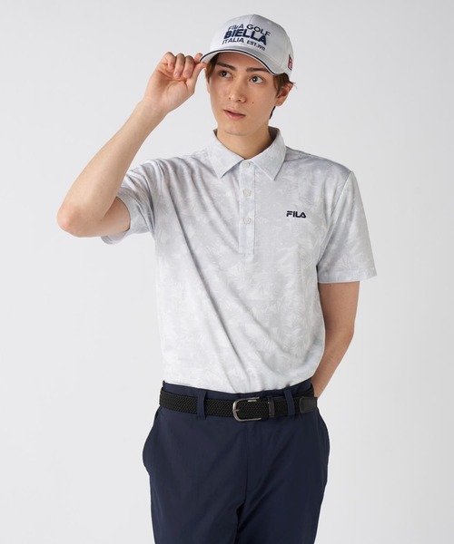 FILA GOLF(フィラゴルフ )の「ワッフルメッシュ ボタニカル柄 半袖シャツ(シャツ/ブラウス・メンズ・ホワイト/ネイビー/オレンジ・MEDIUM/LARGE/X-LARGE)」の14枚目の写真