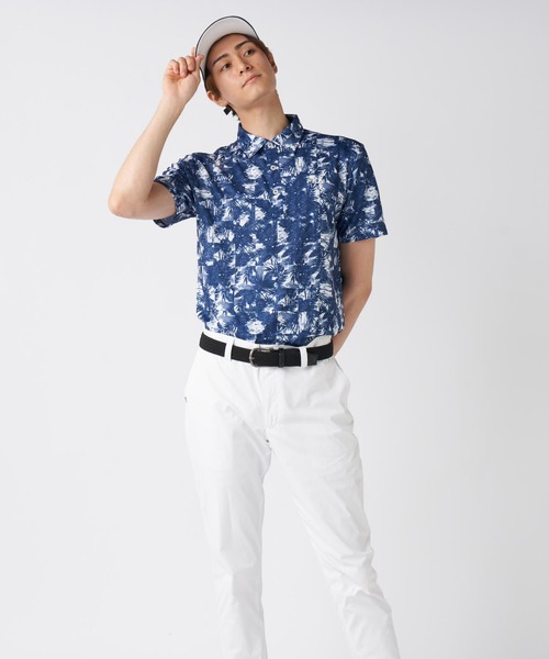 FILA GOLF(フィラゴルフ )の「ワッフルメッシュ ボタニカル柄 半袖シャツ(シャツ/ブラウス・メンズ・ホワイト/ネイビー/オレンジ・MEDIUM/LARGE/X-LARGE)」の6枚目の写真