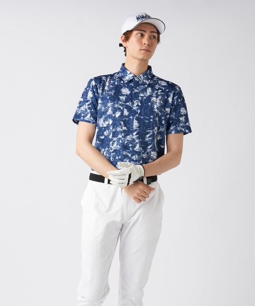 FILA GOLF(フィラゴルフ )の「ワッフルメッシュ ボタニカル柄 半袖シャツ(シャツ/ブラウス・メンズ・ホワイト/ネイビー/オレンジ・MEDIUM/LARGE/X-LARGE)」の5枚目の写真