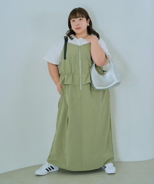 LAVEANGE餅田コシヒカリコラボ◆バックルストラップペプラムジャンスカ5L 餅田コシヒカリコラボ】バックルストラップペプラムジャンスカ