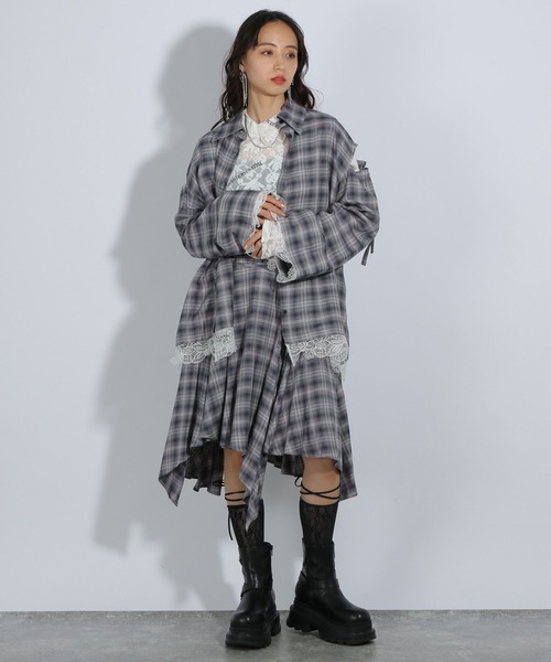 【美品】HARE　BIGダメージチェックシャツ　グレー　ブラウス　ヴィンテージ HARE｜BIGダメージチェックシャツ | Rakuten Fashion(楽天