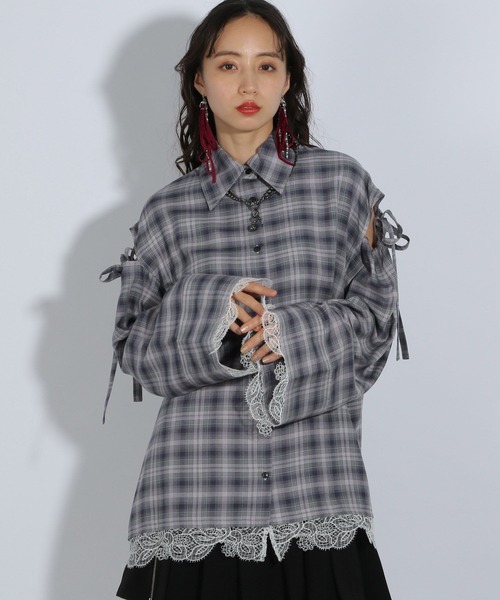 HARE BIGチェックガラシャツ&ピアス HARE（ハレ）の「BIGチェックガラシャツ(HARE)（シャツ/ブラウス
