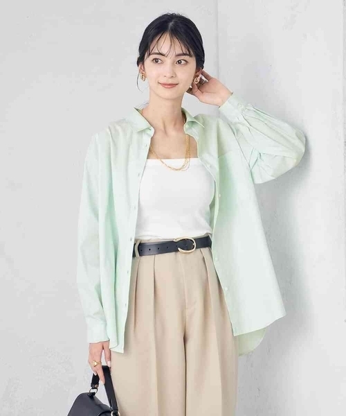 a.v.v（アーヴェヴェ）の「コットンベーシックシャツ（シャツ/ブラウス・レディース・ホワイト/ミント/ネイビー・38/36/40/42/34）」の5枚目の写真