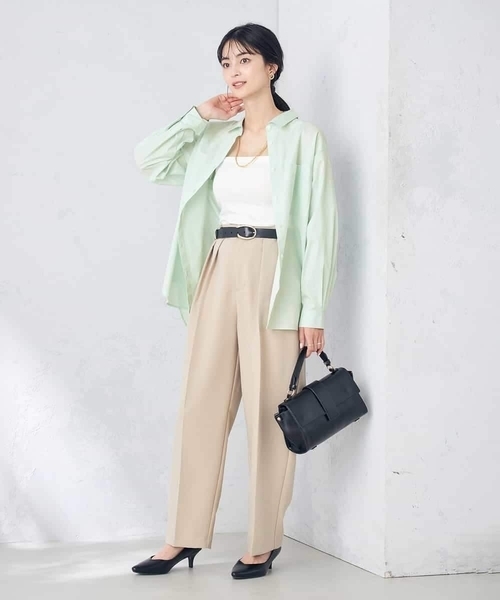 a.v.v（アーヴェヴェ）の「コットンベーシックシャツ（シャツ/ブラウス・レディース・ホワイト/ミント/ネイビー・38/36/40/42/34）」の7枚目の写真