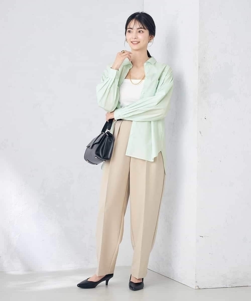 a.v.v（アーヴェヴェ）の「コットンベーシックシャツ（シャツ/ブラウス・レディース・ホワイト/ミント/ネイビー・38/36/40/42/34）」の8枚目の写真