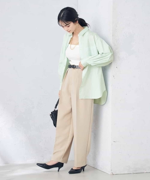 a.v.v（アーヴェヴェ）の「コットンベーシックシャツ（シャツ/ブラウス・レディース・ホワイト/ミント/ネイビー・38/36/40/42/34）」の9枚目の写真