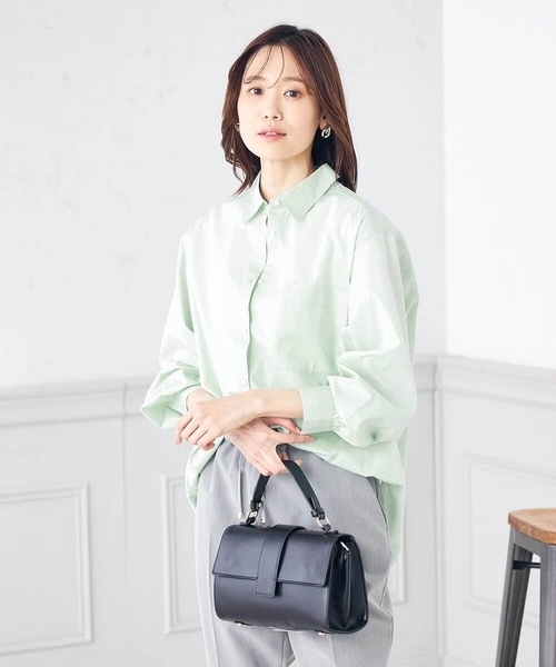 a.v.v（アーヴェヴェ）の「コットンベーシックシャツ（シャツ/ブラウス・レディース・ホワイト/ミント/ネイビー・38/36/40/42/34）」の11枚目の写真