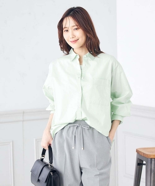 a.v.v（アーヴェヴェ）の「コットンベーシックシャツ（シャツ/ブラウス・レディース・ホワイト/ミント/ネイビー・38/36/40/42/34）」の12枚目の写真