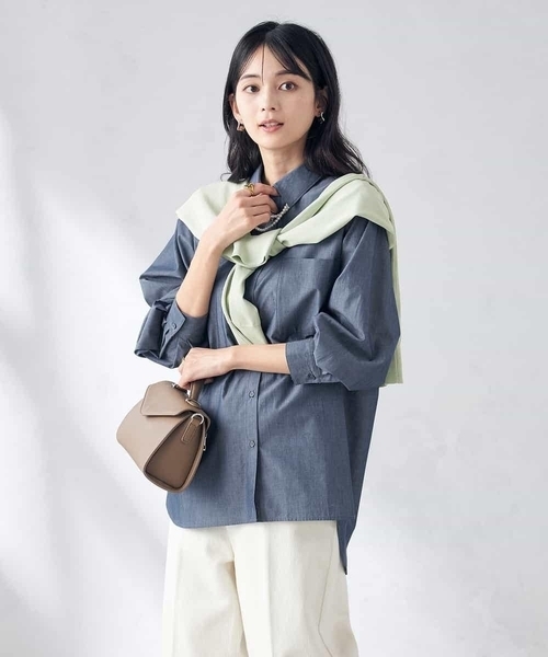 a.v.v（アーヴェヴェ）の「コットンベーシックシャツ（シャツ/ブラウス・レディース・ホワイト/ミント/ネイビー・38/36/40/42/34）」の16枚目の写真