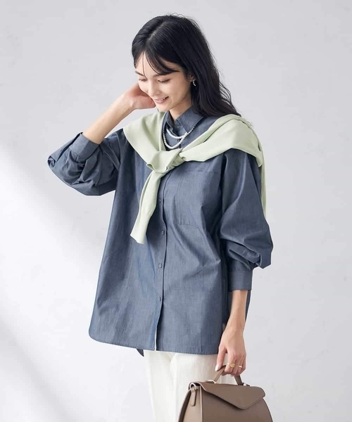 a.v.v（アーヴェヴェ）の「コットンベーシックシャツ（シャツ/ブラウス・レディース・ホワイト/ミント/ネイビー・38/36/40/42/34）」の17枚目の写真