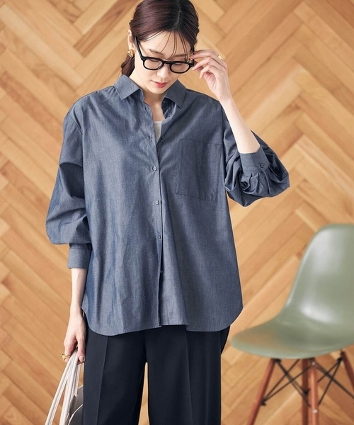 a.v.v（アーヴェヴェ）の「コットンベーシックシャツ（シャツ/ブラウス・レディース・ホワイト/ミント/ネイビー・38/36/40/42/34）」の22枚目の写真