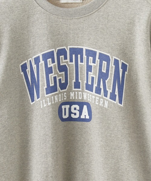 ROOPTOKYO(ループトウキョウ)の「USA College Logo Print Sweatshirt / USAカレッジロゴプリント スウェット ルーズシルエット(スウェット・レディース・グレー/ライトグレー/ネイビー・FREE)」の7枚目の写真