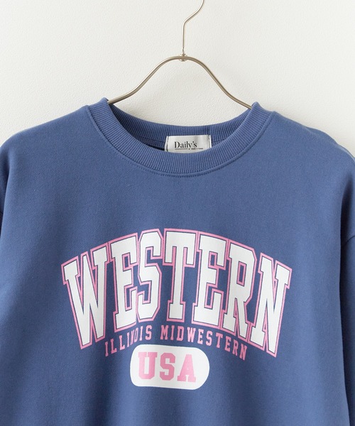 ROOPTOKYO(ループトウキョウ)の「USA College Logo Print Sweatshirt / USAカレッジロゴプリント スウェット ルーズシルエット(スウェット・レディース・グレー/ライトグレー/ネイビー・FREE)」の5枚目の写真