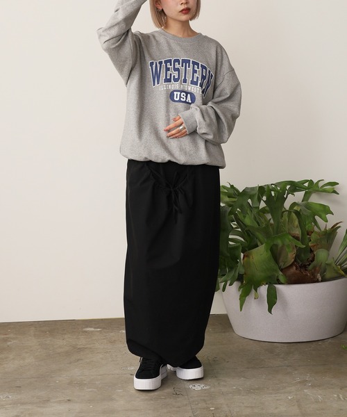 ROOPTOKYO(ループトウキョウ)の「USA College Logo Print Sweatshirt / USAカレッジロゴプリント スウェット ルーズシルエット(スウェット・レディース・グレー/ライトグレー/ネイビー・FREE)」の20枚目の写真