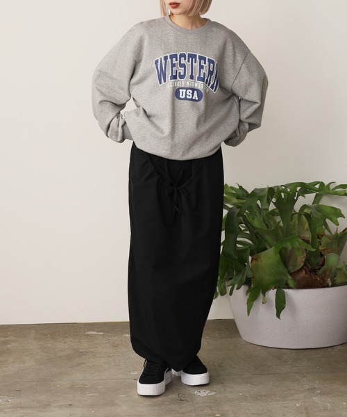 ROOPTOKYO(ループトウキョウ)の「USA College Logo Print Sweatshirt / USAカレッジロゴプリント スウェット ルーズシルエット(スウェット・レディース・グレー/ライトグレー/ネイビー・FREE)」の21枚目の写真