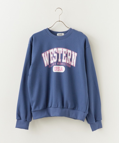 ROOPTOKYO(ループトウキョウ)の「USA College Logo Print Sweatshirt / USAカレッジロゴプリント スウェット ルーズシルエット(スウェット・レディース・グレー/ライトグレー/ネイビー・FREE)」の22枚目の写真
