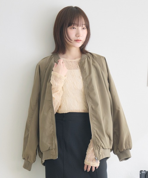 RU.TI.LE(ルチル)の「【RU.TI.LE】 MA-1ジャケット(MA-1・レディース・ブラック/カーキ/アイボリー・MEDIUM)」の22枚目の写真