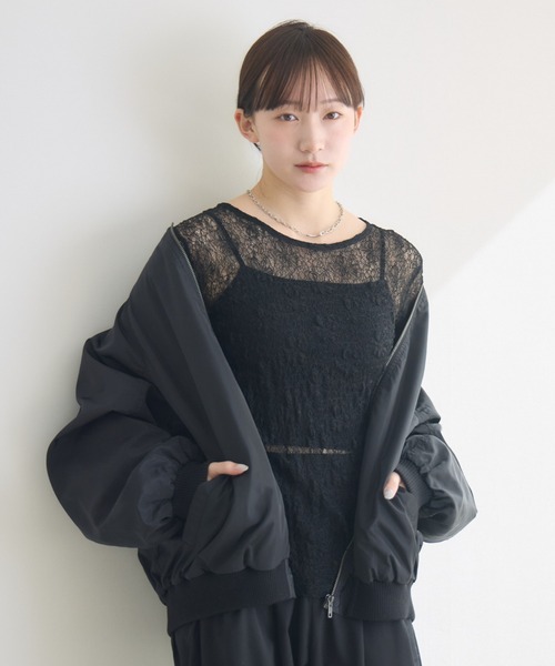 RU.TI.LE(ルチル)の「【RU.TI.LE】 MA-1ジャケット(MA-1・レディース・ブラック/カーキ/アイボリー・MEDIUM)」の12枚目の写真