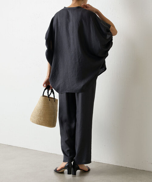 BEARDSLEY（ビアズリー）の「麻調合繊ストレートパンツ（その他パンツ・レディース・チャコールグレー/ベージュ・0/1/2）」の5枚目の写真