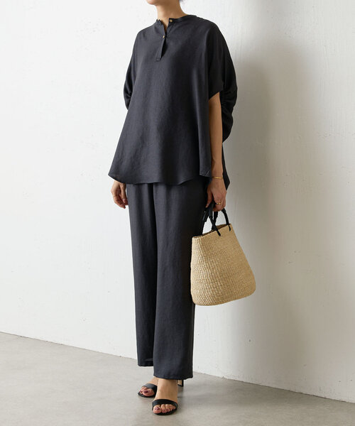 BEARDSLEY（ビアズリー）の「麻調合繊ストレートパンツ（その他パンツ・レディース・チャコールグレー/ベージュ・0/1/2）」の7枚目の写真