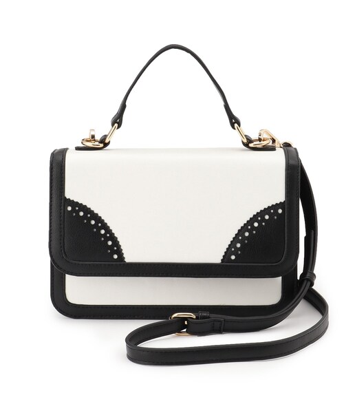 Reflect（リフレクト）の「【ショルダー付き】バイカラーバッグ（ショルダーバッグ・レディース・アイボリー系4/ブラック系4・00）」の2枚目の写真