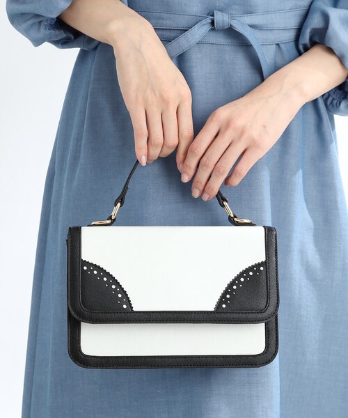 Reflect（リフレクト）の「【ショルダー付き】バイカラーバッグ（ショルダーバッグ・レディース・アイボリー系4/ブラック系4・00）」の12枚目の写真