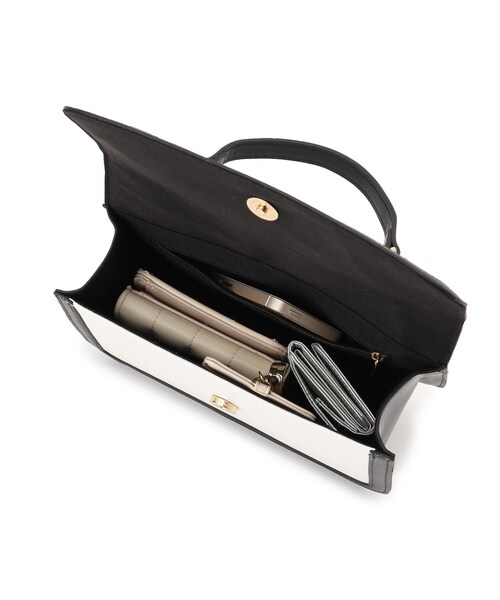 Reflect（リフレクト）の「【ショルダー付き】バイカラーバッグ（ショルダーバッグ・レディース・アイボリー系4/ブラック系4・00）」の3枚目の写真